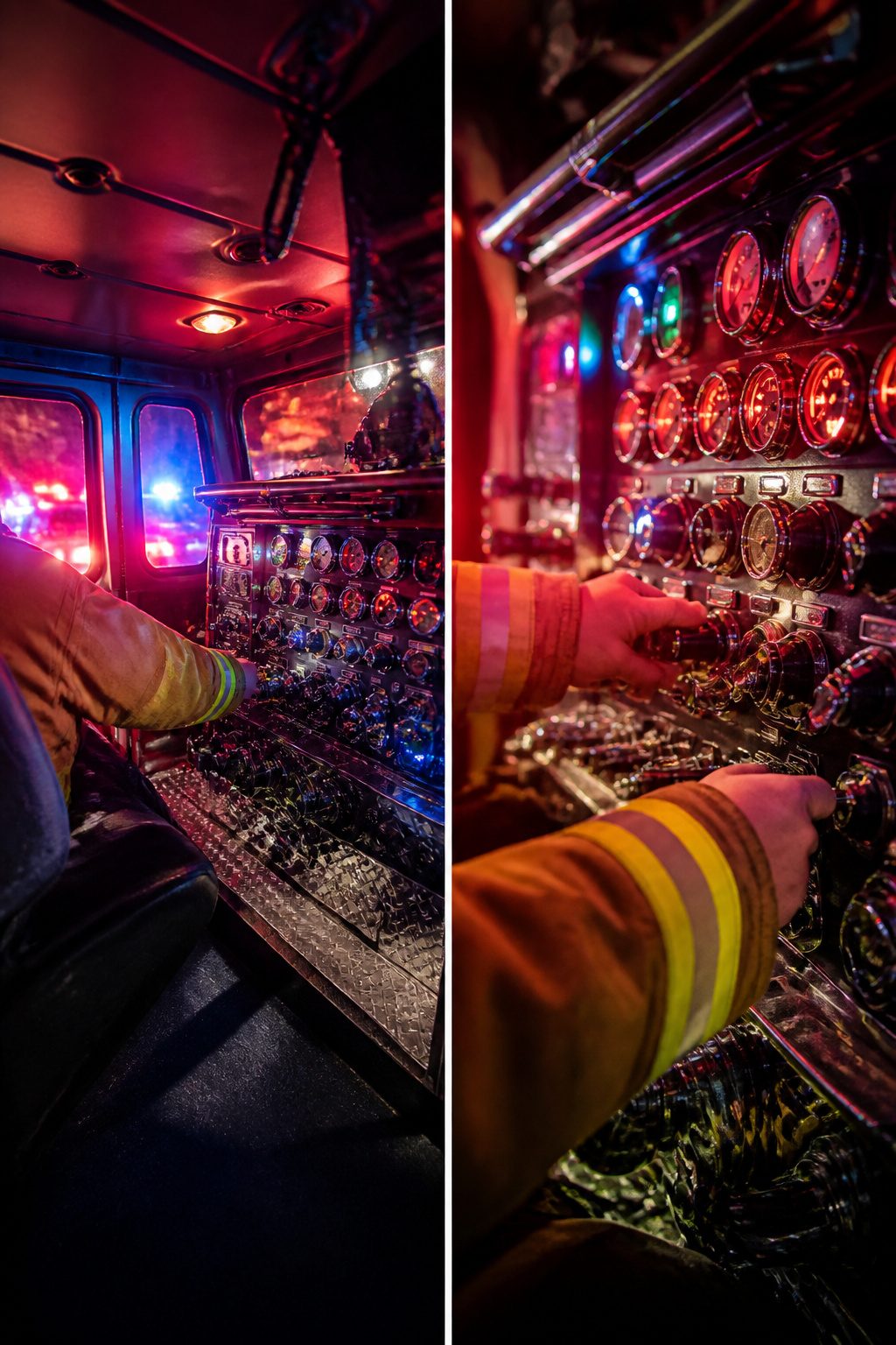 A clock shows the time while responders manage a critical incident.