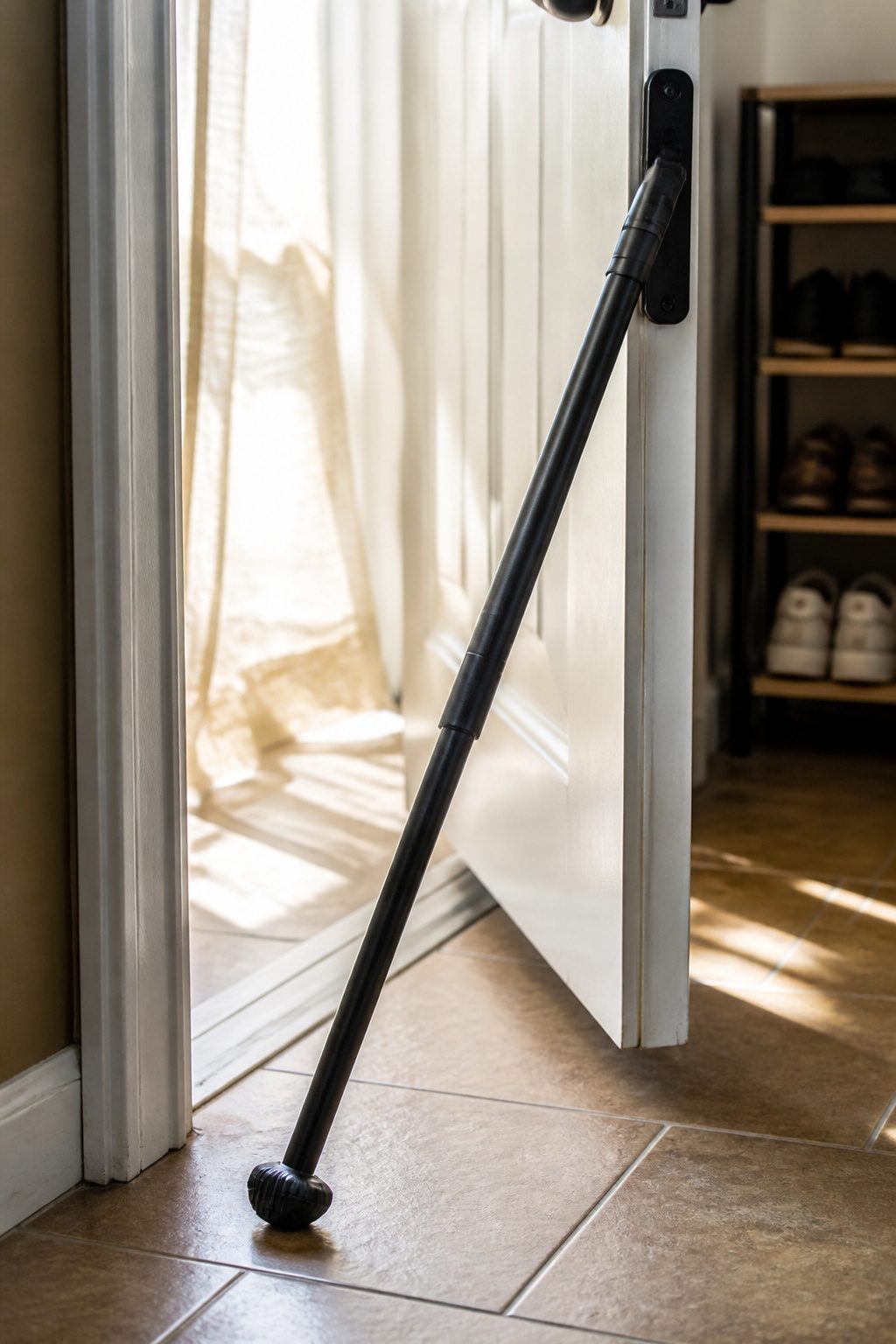 Door Security Bar: 8 Models and How to Choose in 2026 3 Master Lock 20 Gauge Dual Function security bar next to a door.