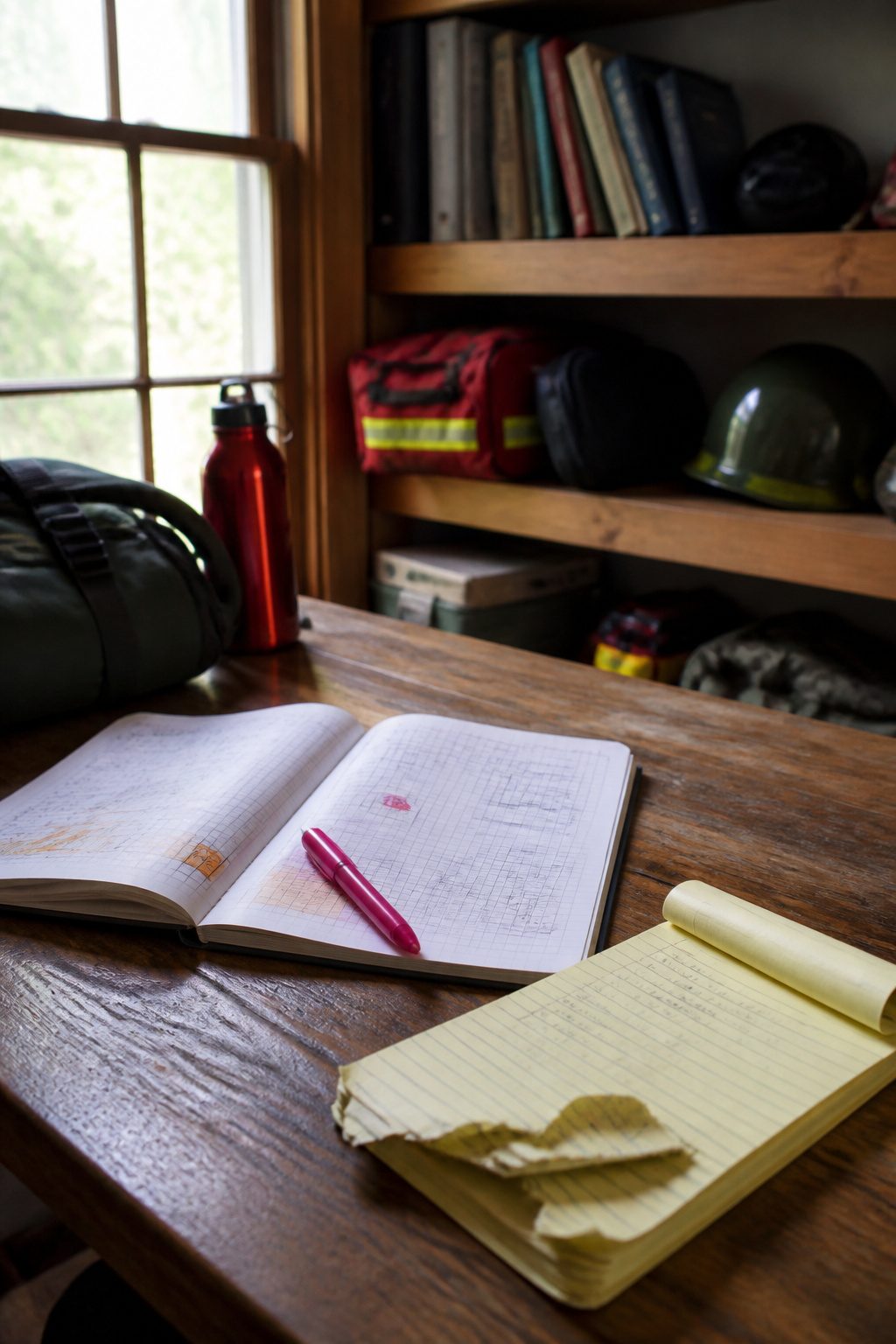 Emergency Preparedness Merit Badge 10 A notebook with notes on emergency services careers.