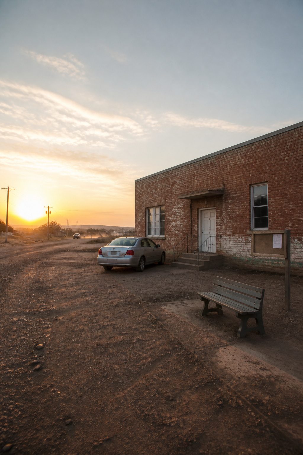 A rural road indicating long travel distances for mental health care.
