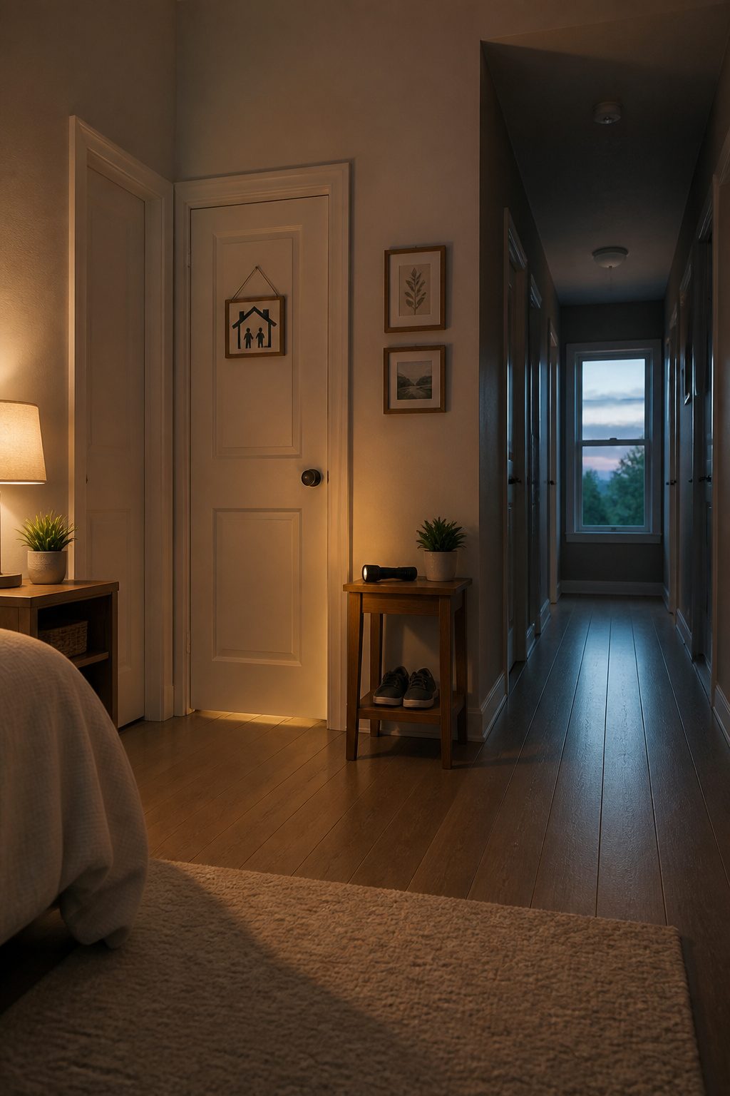 Home Fire Safety Steps for Every Household 6 A hand checking a closed door for heat before opening.