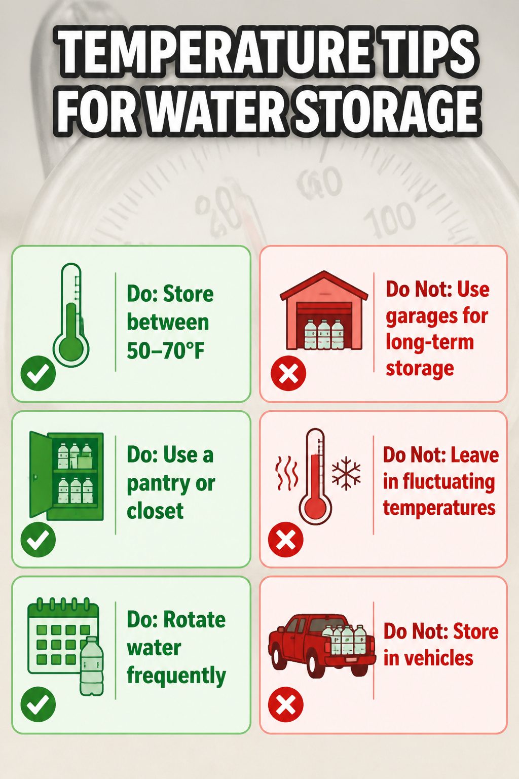 An infographic illustrating the effects of temperature on water storage.