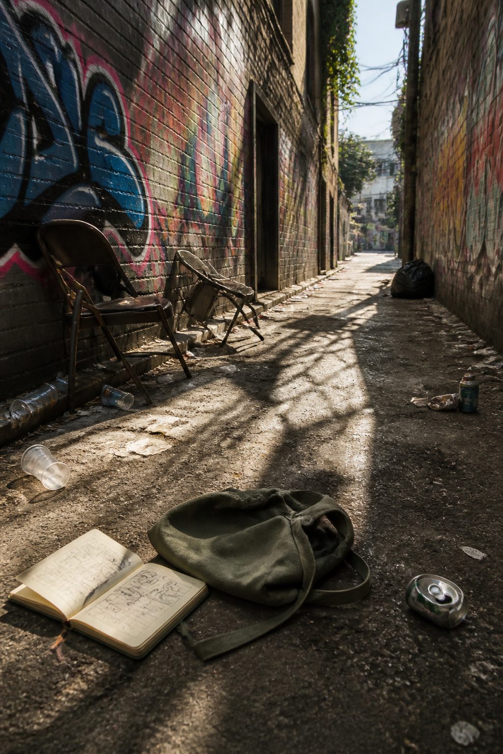 How to Escape a Riot: 9 Steps to Get Out Safely (2026) 2 An empty urban alley with graffiti and discarded items.