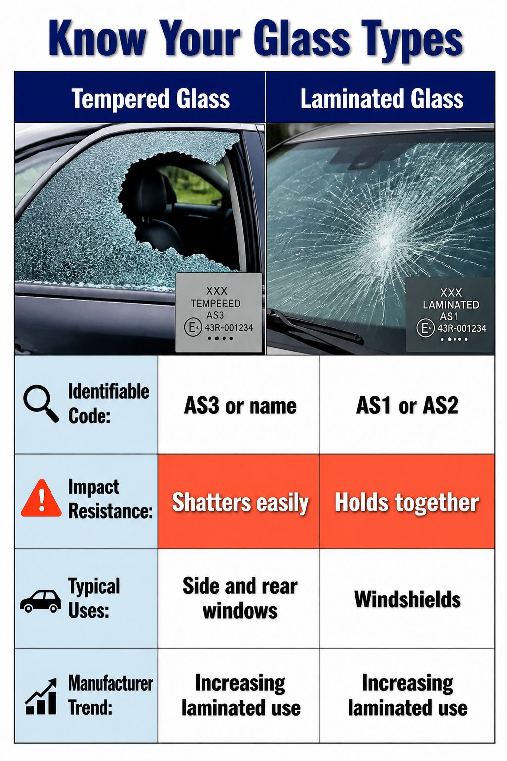 How to Escape a Sinking Car: 5 Steps That Save Lives in 2026 9 A visual guide showing different glass types in vehicles.