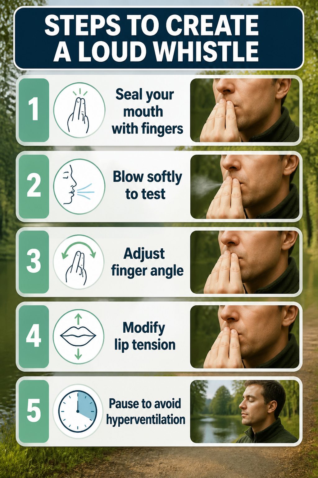 Loud Whistle: Finger Technique and the HyperWhistle 4 Information image titled 'Steps to Create a Loud Whistle'.