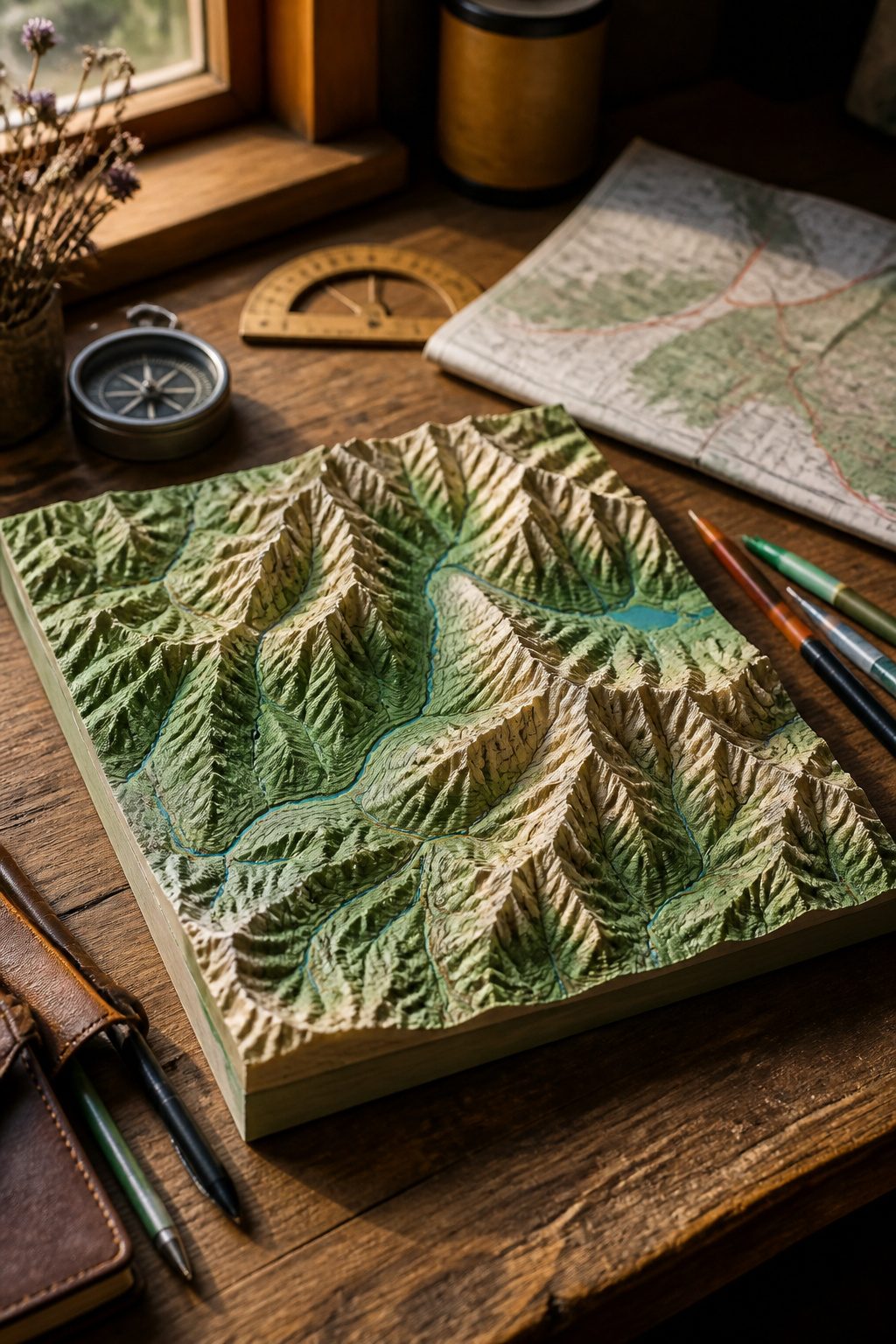 Maps and Directions: Online Services, Route Planning and 8 Map Types for 2026 5 A molded relief map showing topographical features.