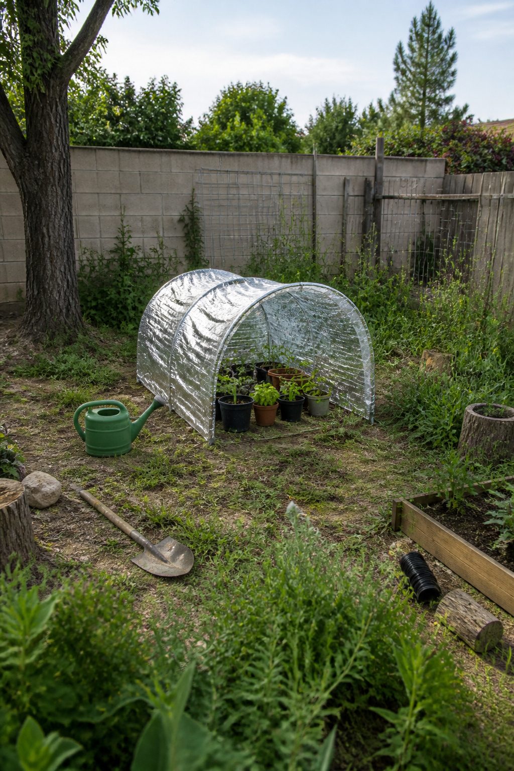 Mylar Blanket Uses: 38 Practical Ideas for Emergencies & Daily Life (2026) 17 A mylar blanket stretched over a PVC frame for greenhouse use.