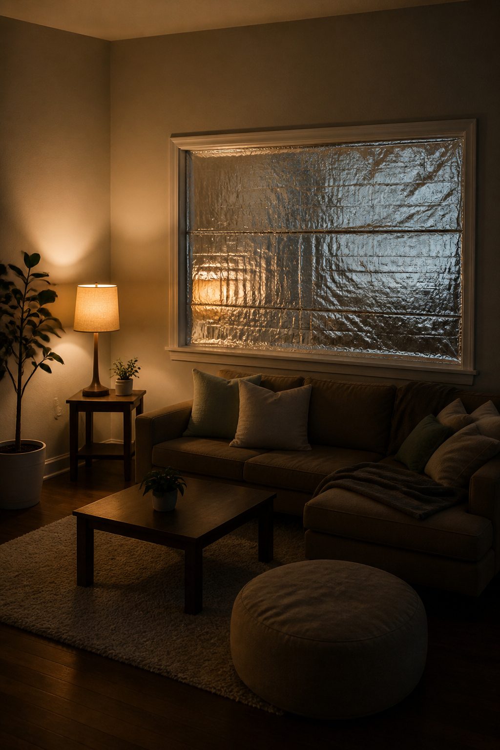 Mylar Blanket Uses: 38 Practical Ideas for Emergencies & Daily Life (2026) 37 A mylar blanket covering a window to insulate against cold.
