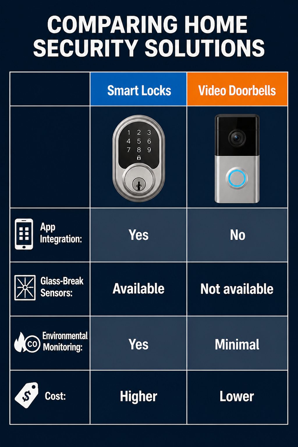 Home Safety and Security: A Practical Guide for 2026 10 A comparison chart of different home security solutions.