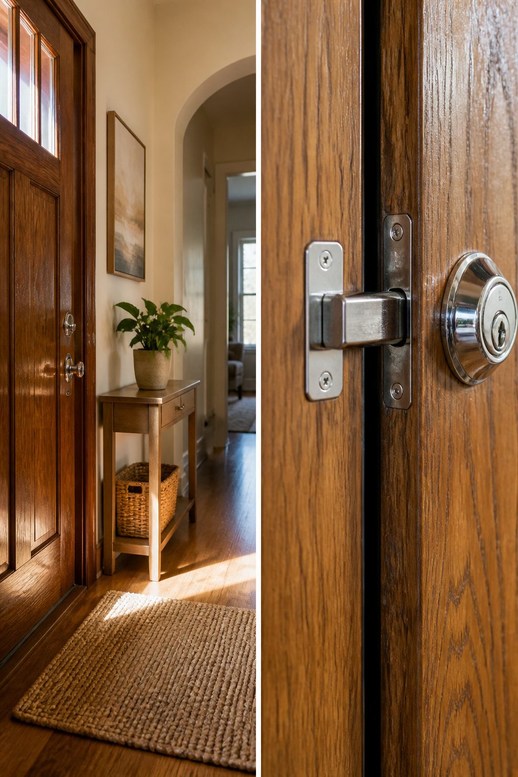 Home Safety and Security: A Practical Guide for 2026 1 A close-up of a Grade 1 deadbolt installed on a door.