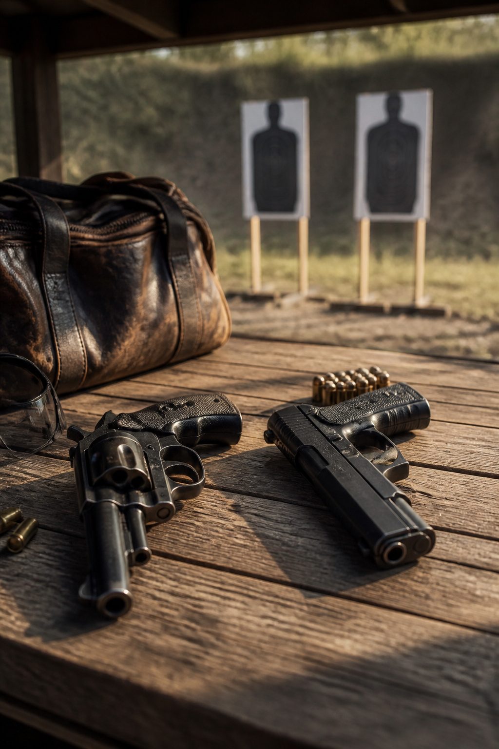 Semi Auto or Revolver for Concealed Carry: 5 Key Comparisons for 2026 7 A revolver and a semi-automatic pistol on a wooden table.