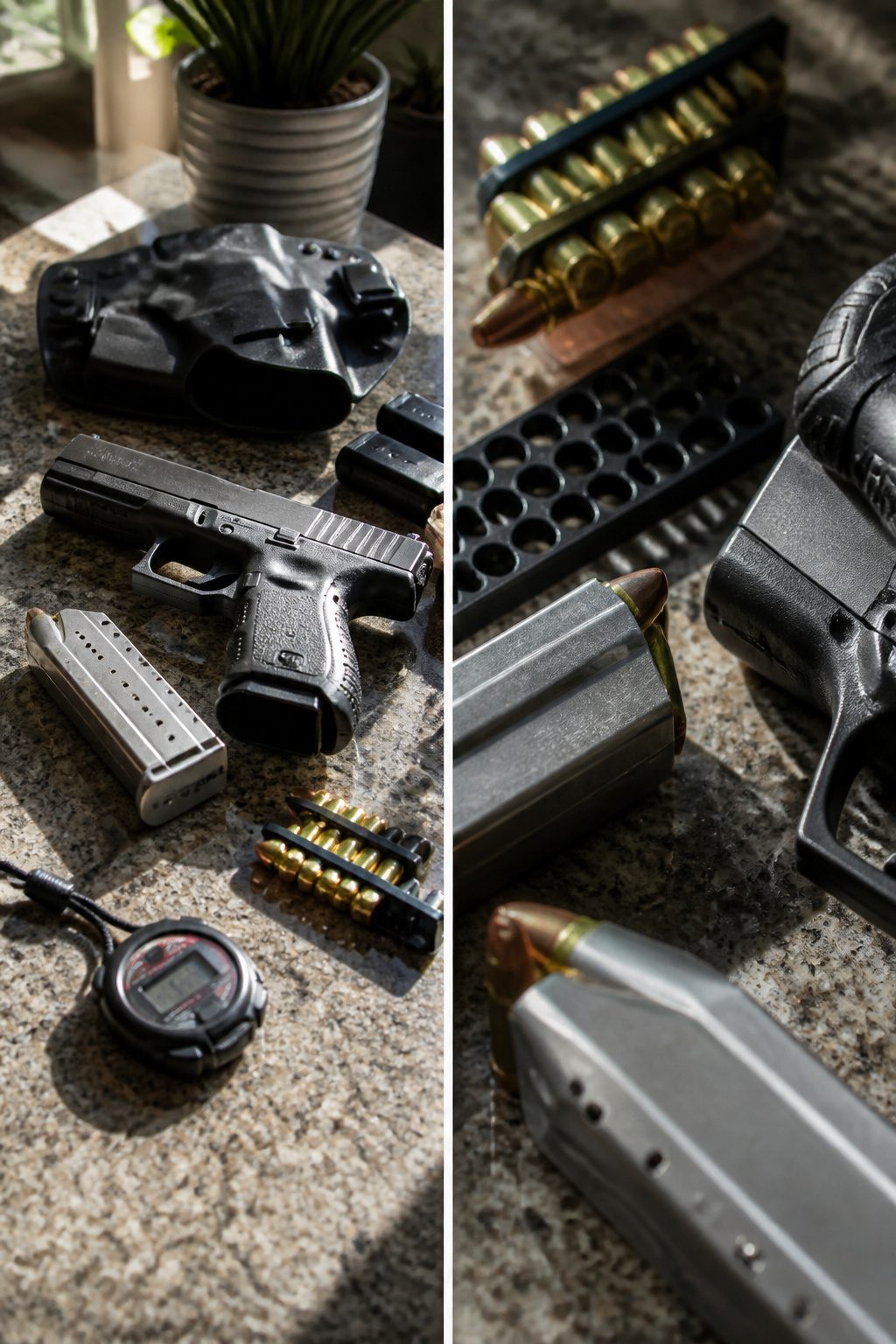 Semi Auto or Revolver for Concealed Carry: 5 Key Comparisons for 2026 3 A semi-automatic pistol being reloaded.