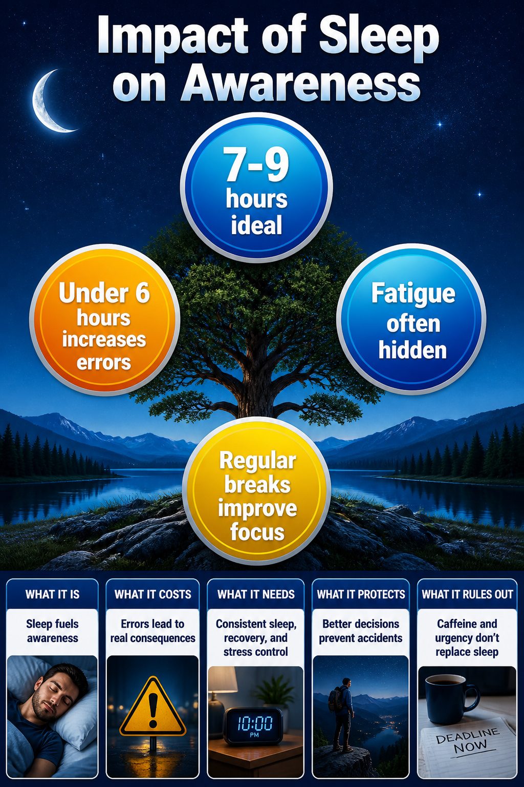 Situational Awareness Tips for Workplace and Daily Safety 10 An infographic on the effects of sleep on situational awareness.