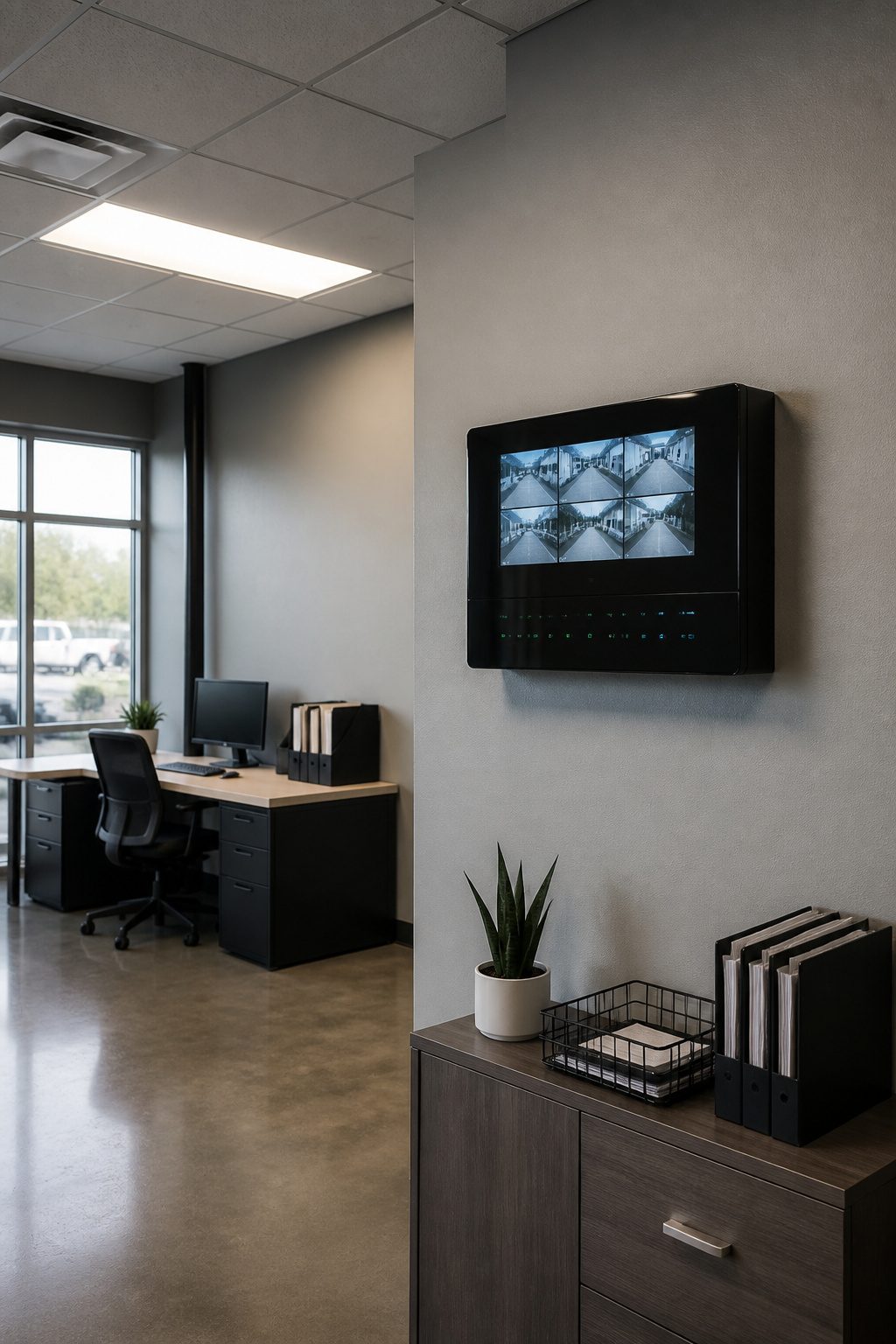 A southern commercial security system with surveillance and access control.