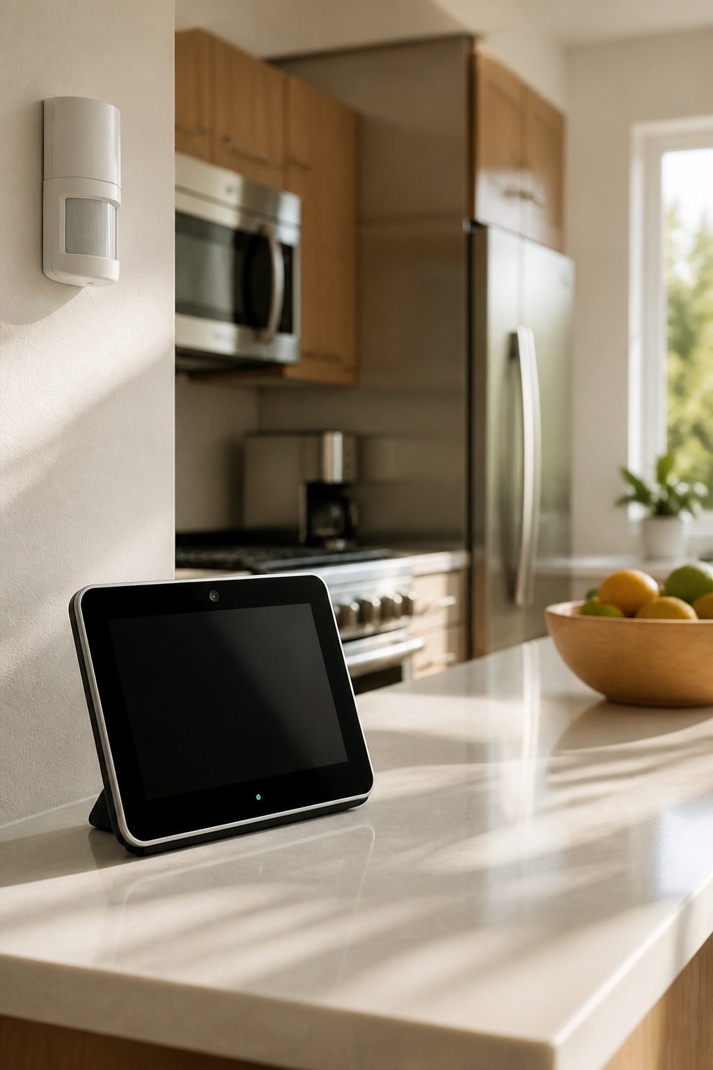 A video doorbell and indoor cameras integrated into a smart security system.