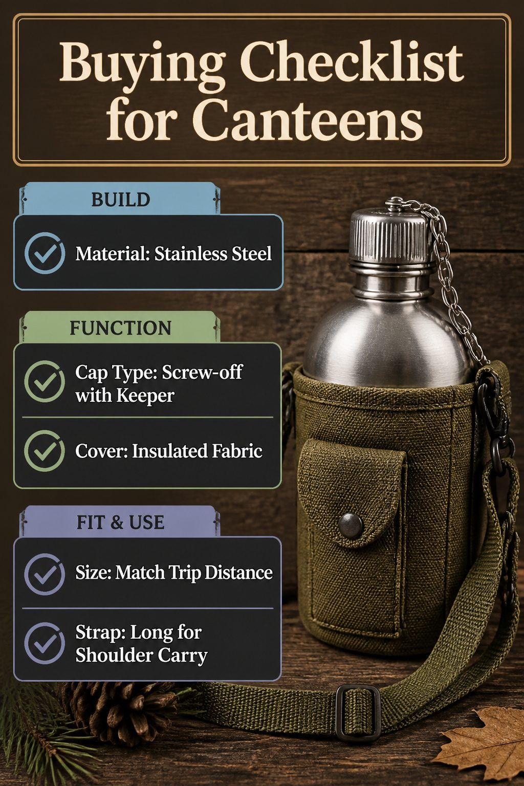 Stainless Steel Canteen: Styles, Covers, and What to Know 7 A buying checklist for selecting the right canteen.