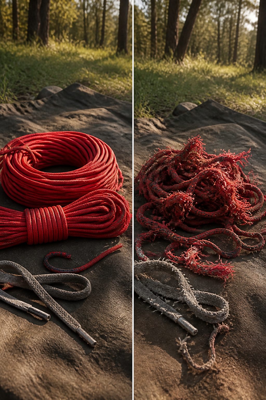 Spool of commercial-spec paracord displayed for comparison.