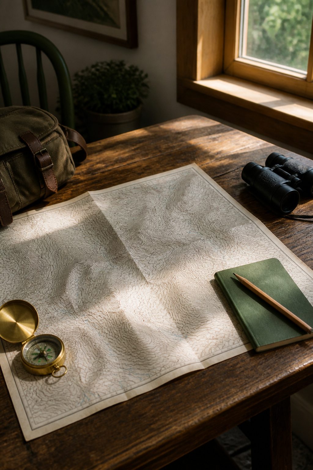 Topographic Map Contour Lines: How to Read Terrain in 2026 1 Topographic map with distinct contour lines on a rustic wooden table.