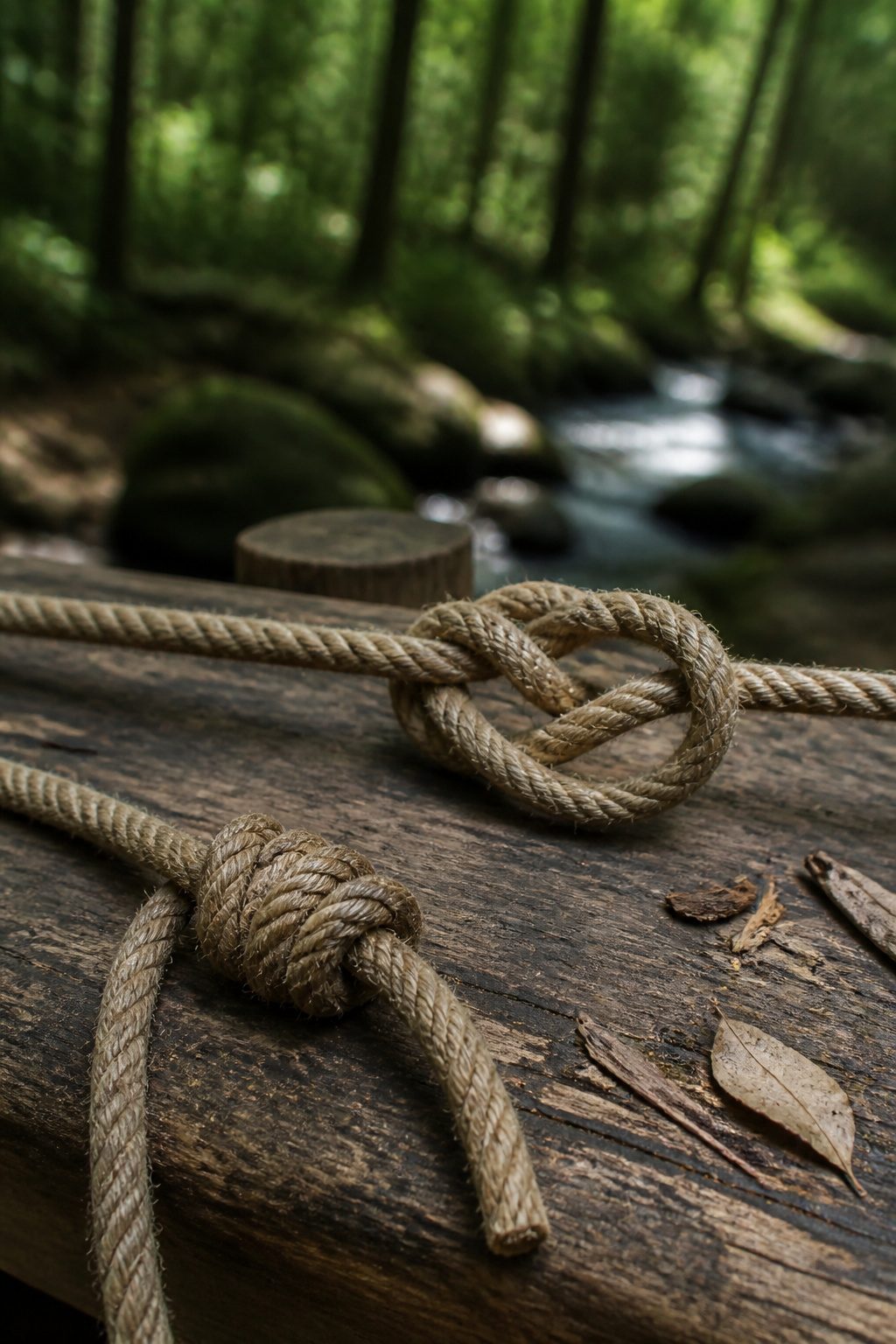 10 Survival Skills Everyone Should Know for Any Emergency 8 A bowline knot and a taut-line hitch tied in rope.