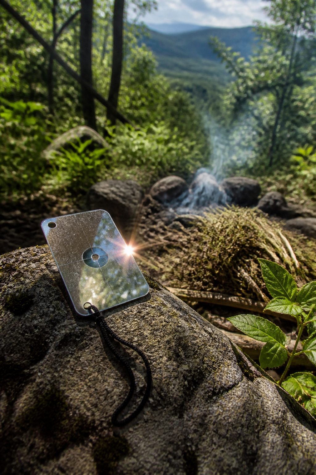 10 Survival Skills Everyone Should Know for Any Emergency 7 A signal mirror positioned to catch sunlight outdoors.